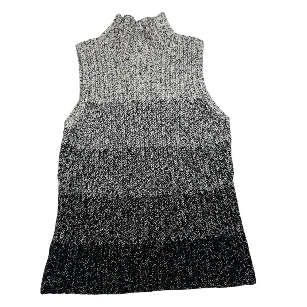 Ann Taylor Black and Cream Knit Sweater